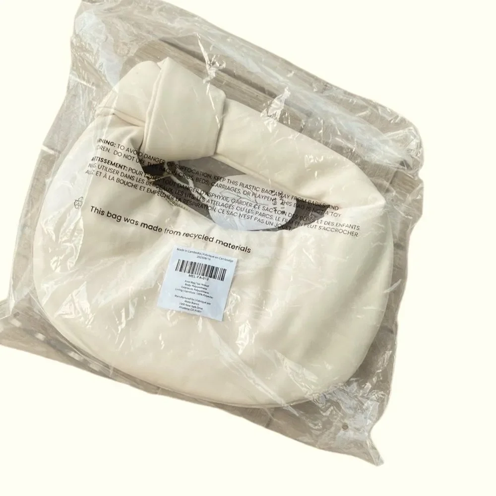 Melie Bianco Ivory Faux Leather Knot Bag NWT